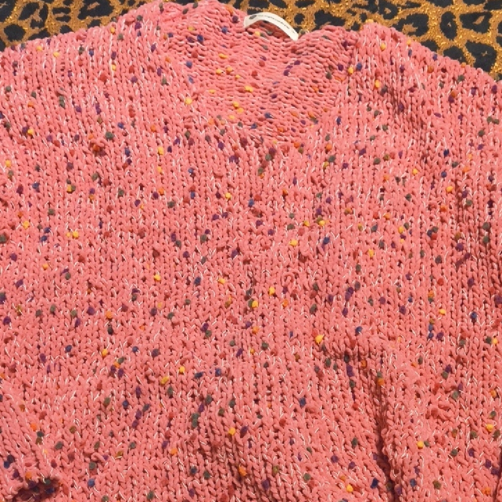 The Impeccable Pig Pink Multicolor V-Neck Sweater
